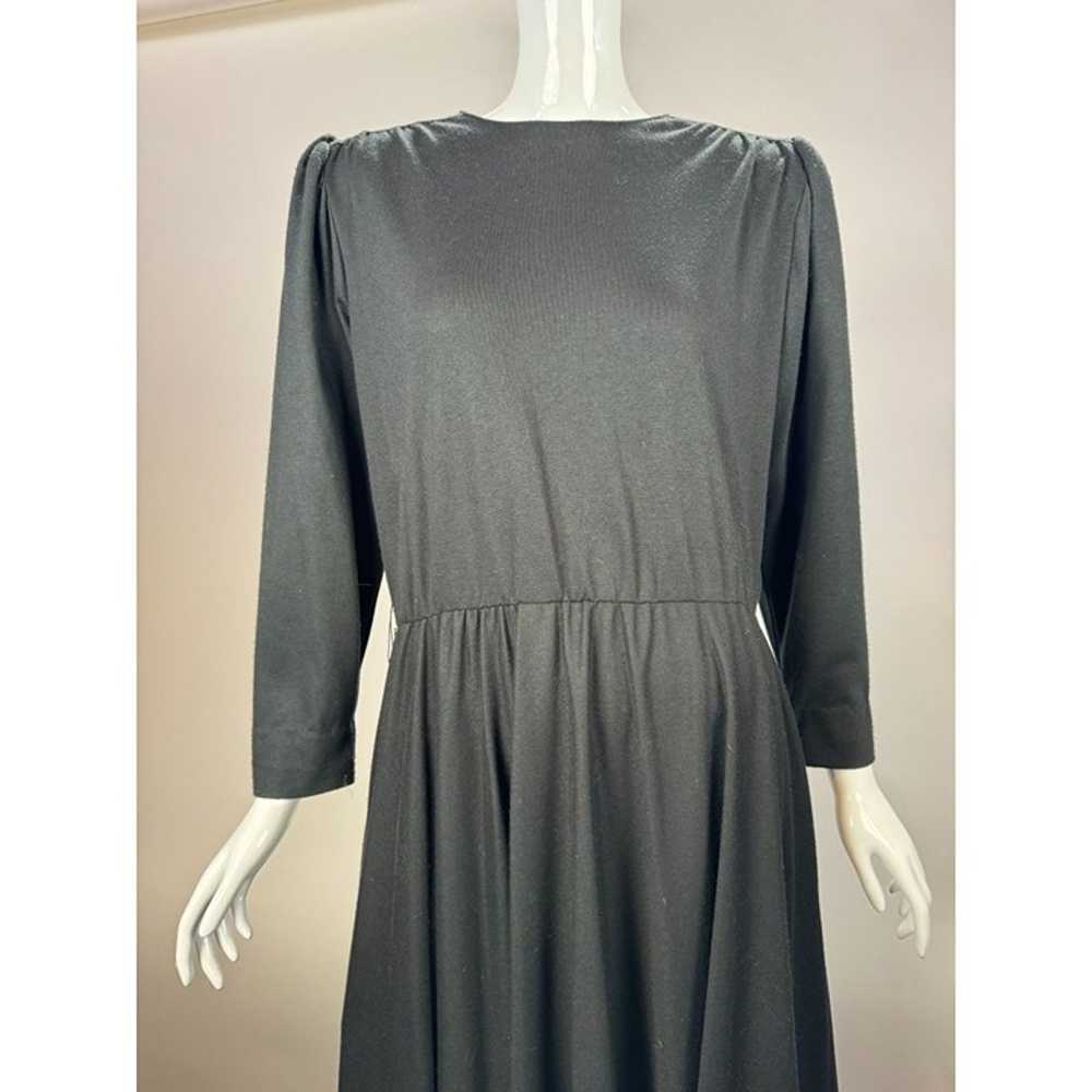 Vintage Sabino Black Long Sleeve Midi Dress With … - image 11