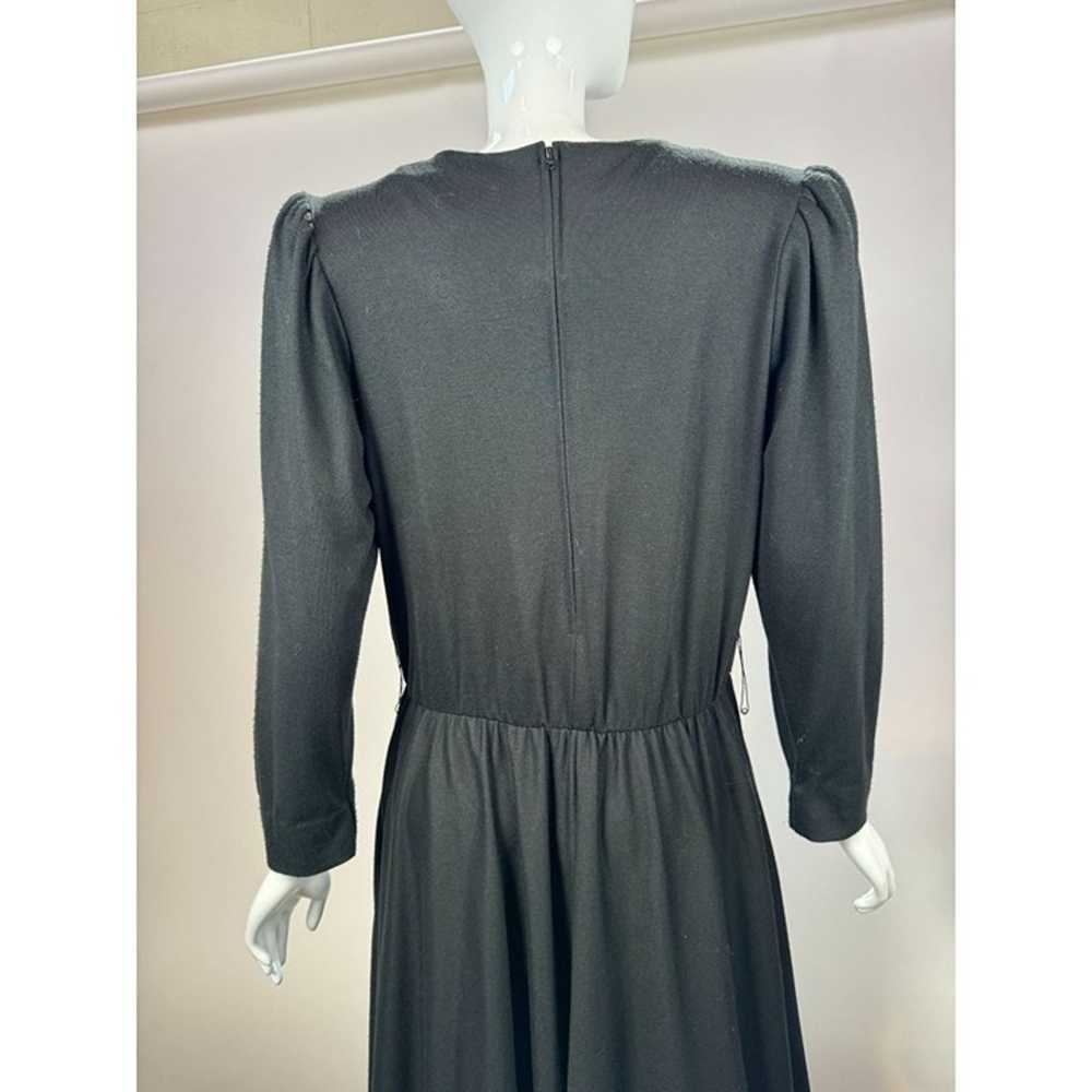 Vintage Sabino Black Long Sleeve Midi Dress With … - image 12