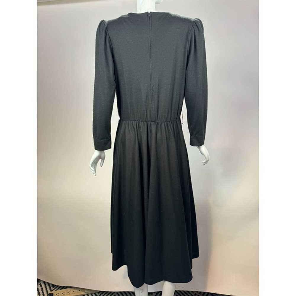 Vintage Sabino Black Long Sleeve Midi Dress With … - image 4