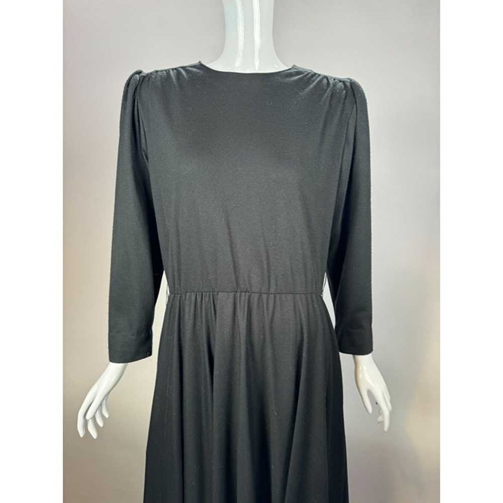 Vintage Sabino Black Long Sleeve Midi Dress With … - image 6