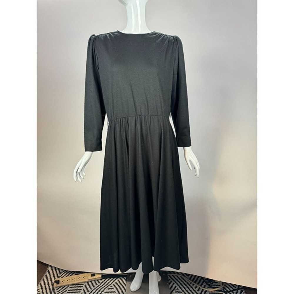 Vintage Sabino Black Long Sleeve Midi Dress With … - image 7