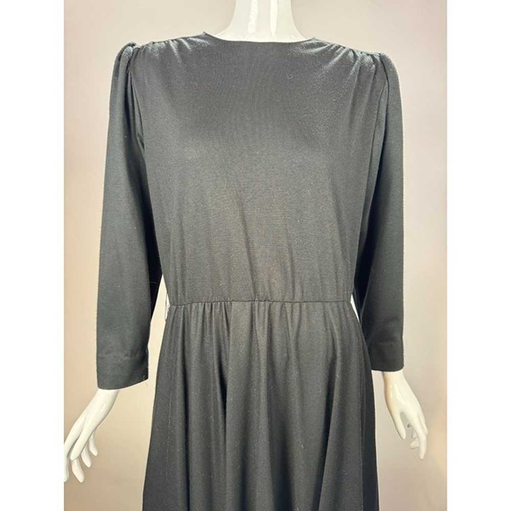 Vintage Sabino Black Long Sleeve Midi Dress With … - image 9