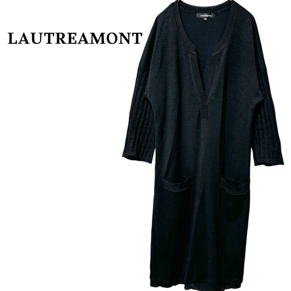 【Lautreamont】Knitted Tunic One-piece Black (Size … - image 1