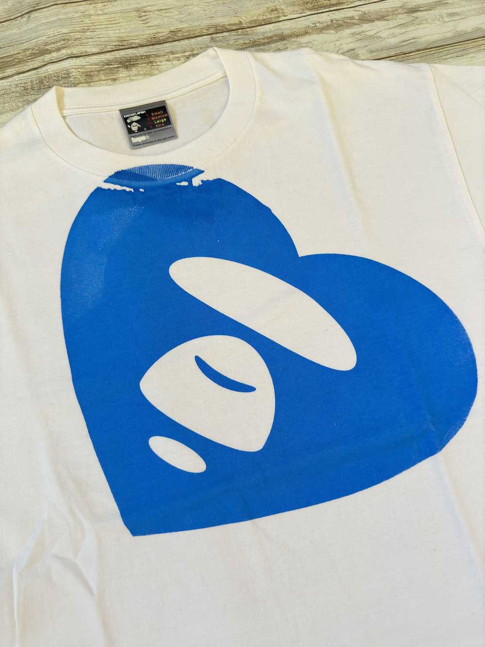 Bape Handprinted Heart Ape Face Tee - image 1