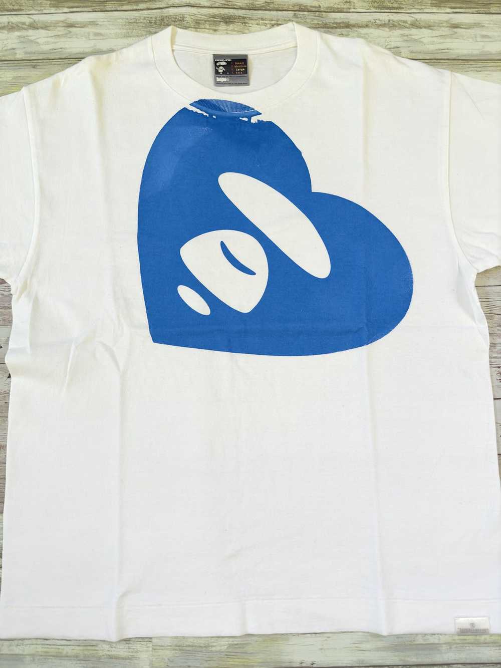 Bape Handprinted Heart Ape Face Tee - image 2