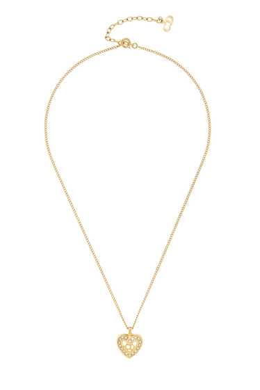 Gold Crystal Heart Necklace - image 1