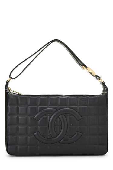 Black Lambskin Chocolate Bar Handbag