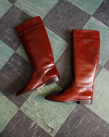 1990s Charles David Oxblood Leather Tall Boots - 6