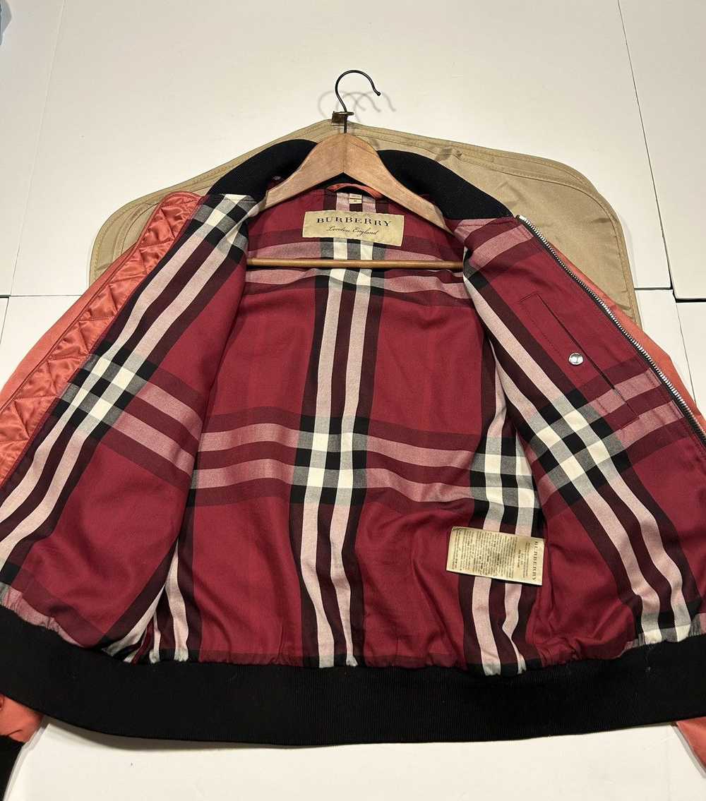 Burberry × Vintage burberry red vintage bomber ja… - image 3