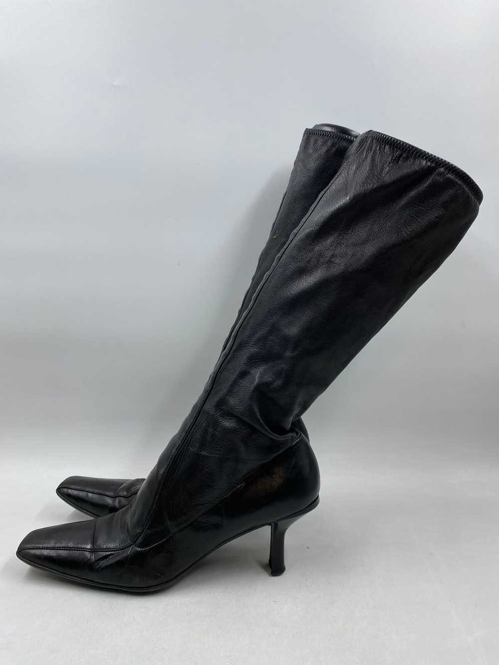 Authentic Prada Black Leather High Knee Boots W 9 - image 3