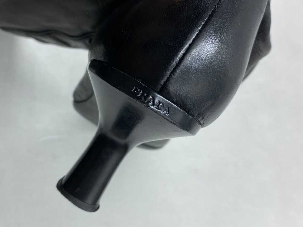 Authentic Prada Black Leather High Knee Boots W 9 - image 5