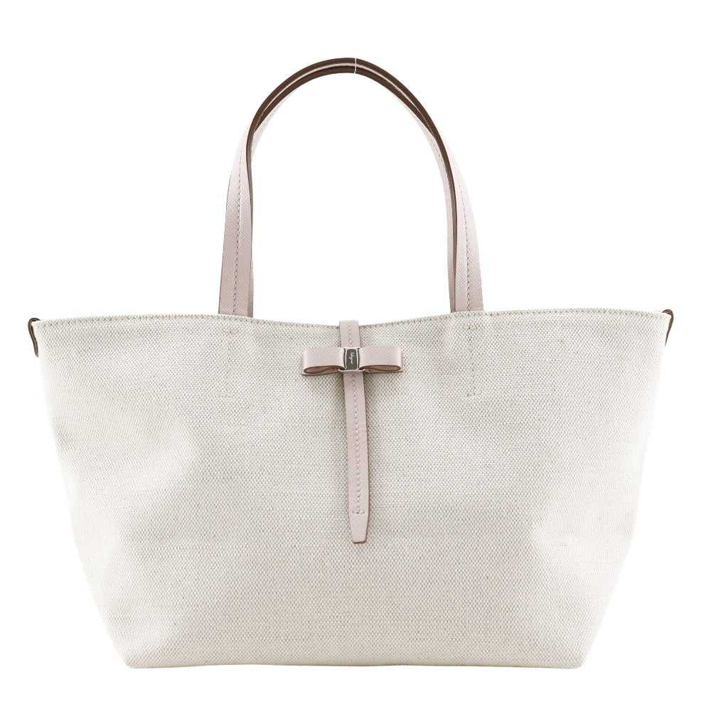 Salvatore Ferragamo Handbag AU-21 B851 canvas Bei… - image 1