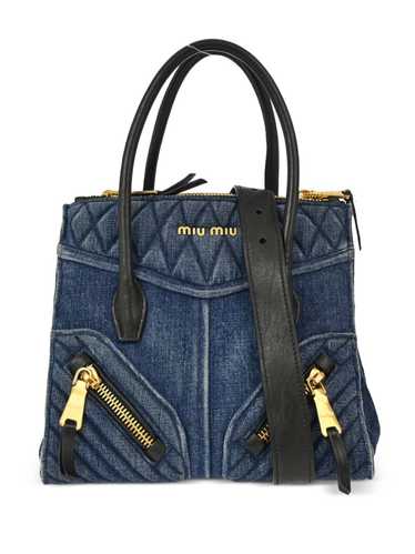 Miu Miu Pre-Owned 2010s quilted denim two-way han… - image 1