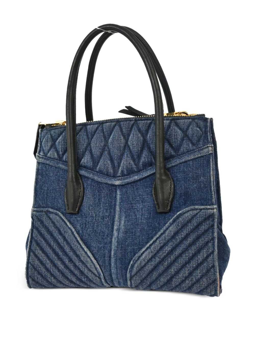 Miu Miu Pre-Owned 2010s quilted denim two-way han… - image 2