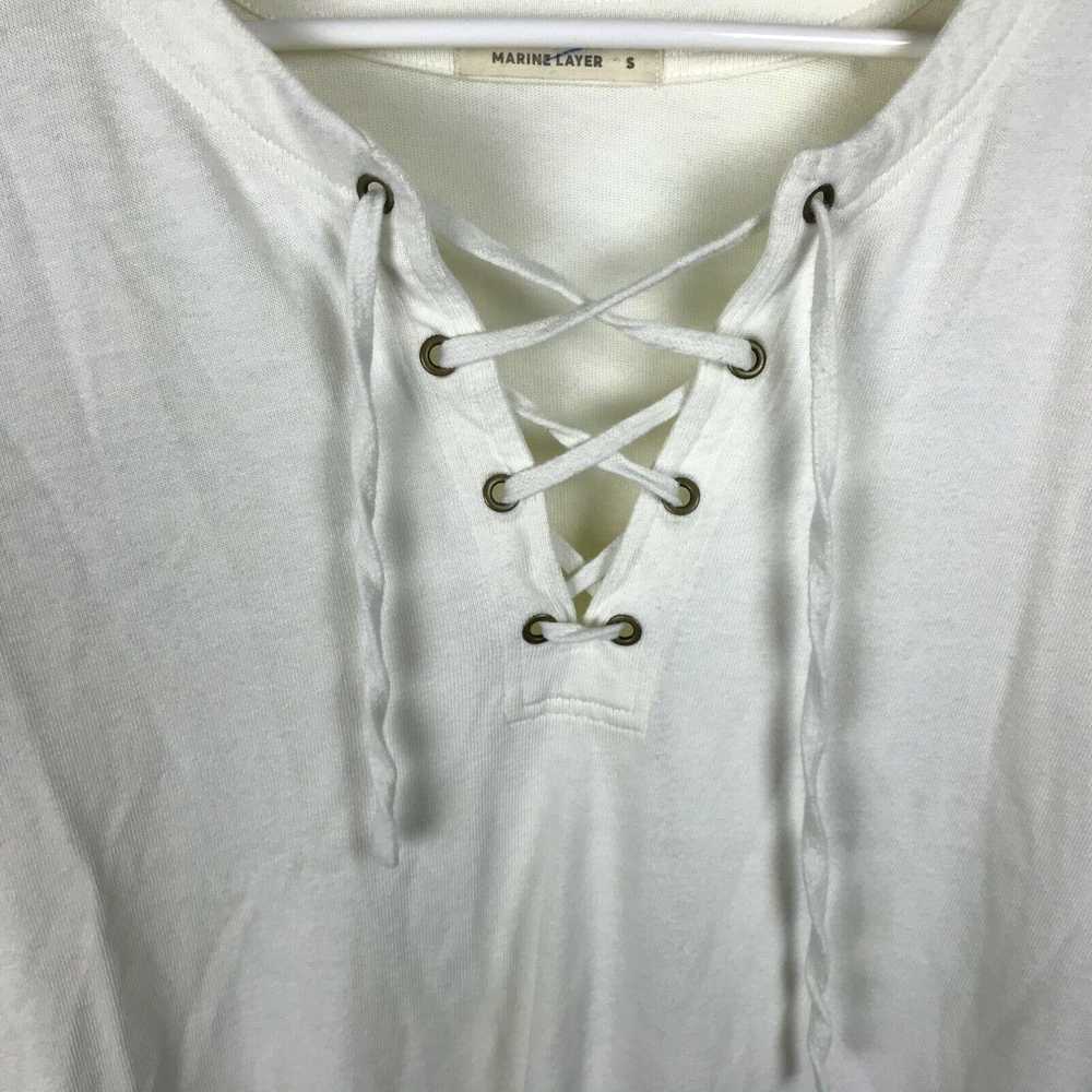 Marine Layer Marine Layer Blouse Size S White Sho… - image 2