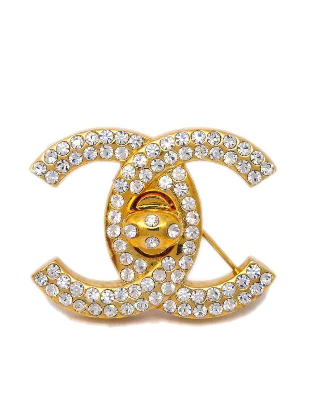 CHANEL Pre-Owned 1996 CC turn-lock brooch - Gold - image 1