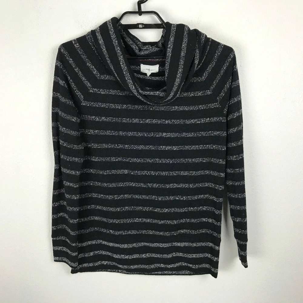 Lou & Grey Lou & Grey Sweater S Black White Strip… - image 1