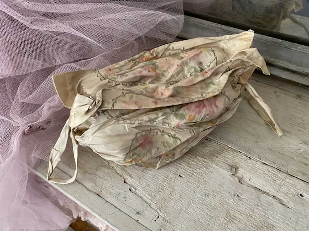 **** Antique Vintage 1920s Watered Floral Ribbon … - image 2