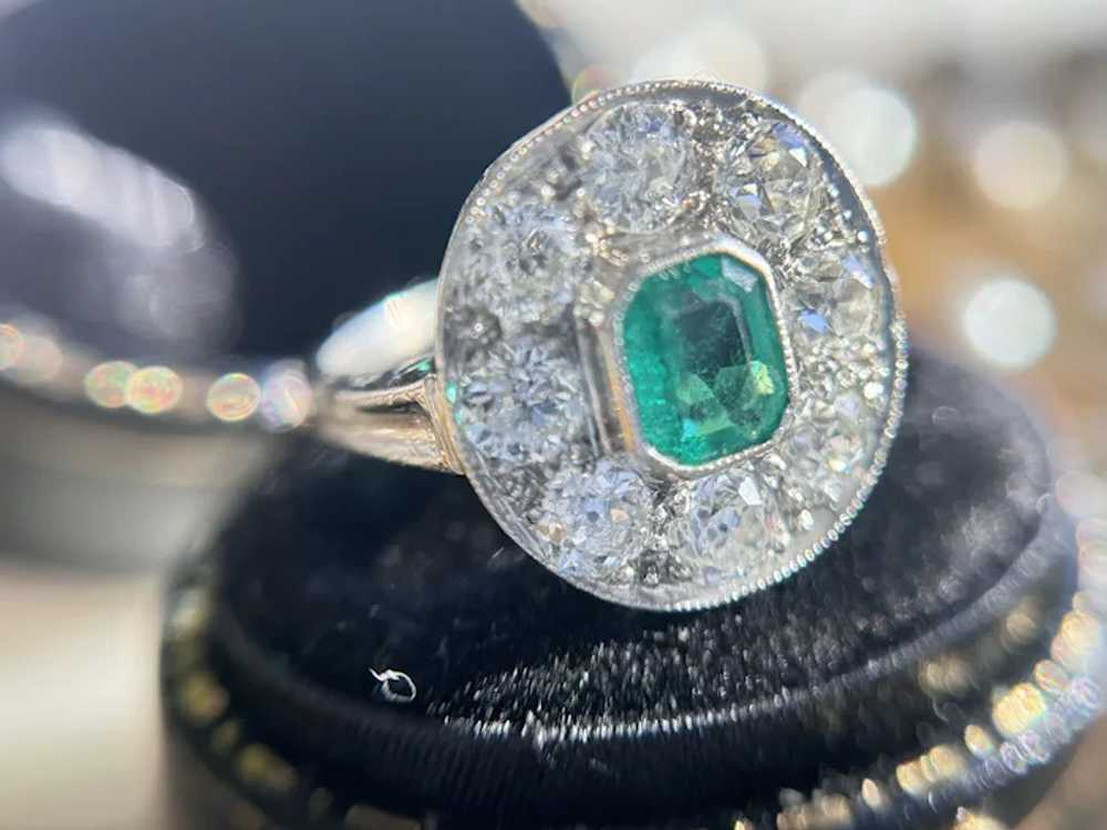 Antique Edwardian 1.95ctw Emerald Old European Cu… - image 11