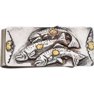 Vintage Sterling Silver Trout Fish Money Clip