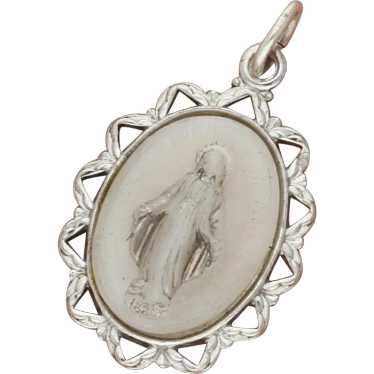 Sterling Silver Vintage Art Deco Virgin Mary Relig