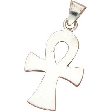 Taxco Mexico Sterling Silver Vintage Ankh Cross Pe