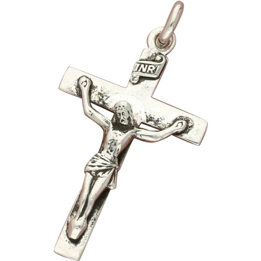 Creed Sterling Silver Vintage Jesus Christ Crucif… - image 1