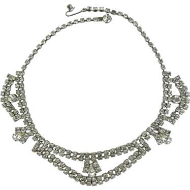 Vintage Rhinestone Swag Necklace