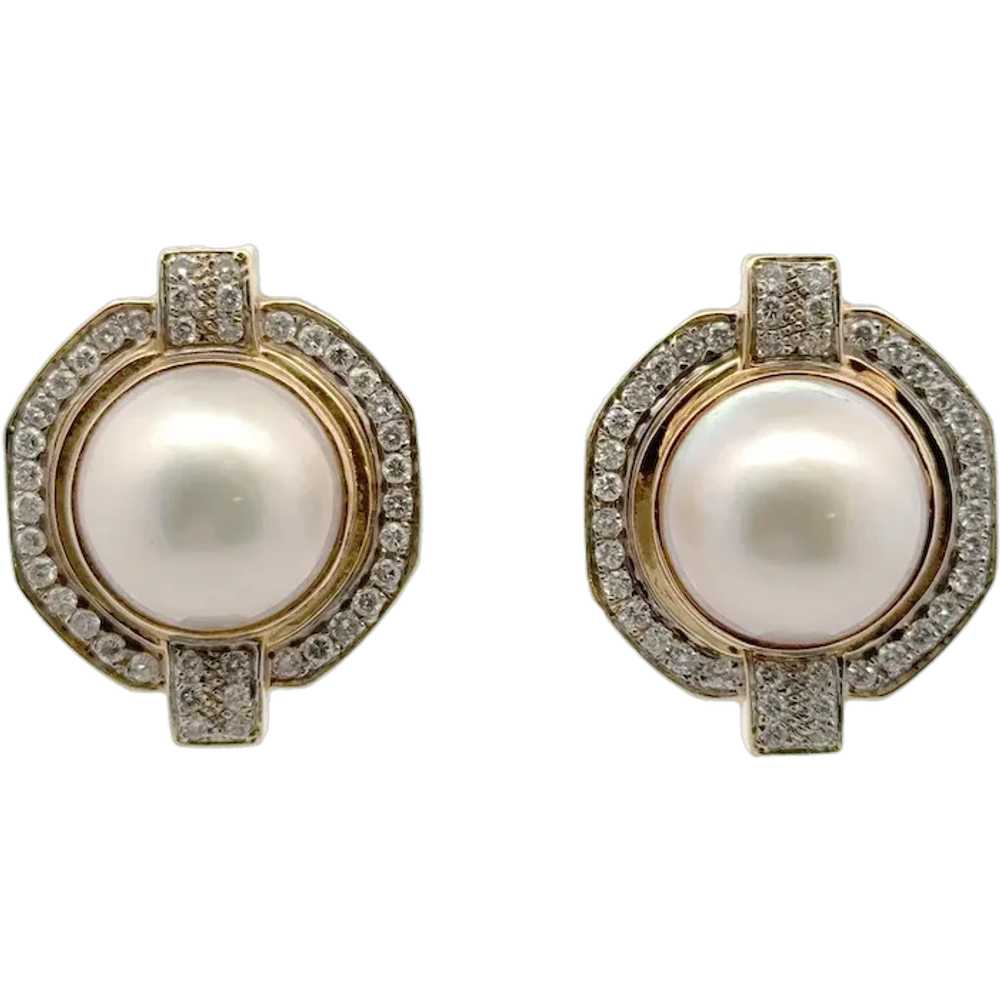 Late-20th Century Mabe Pearl Diamond 18 Karat Yel… - image 1