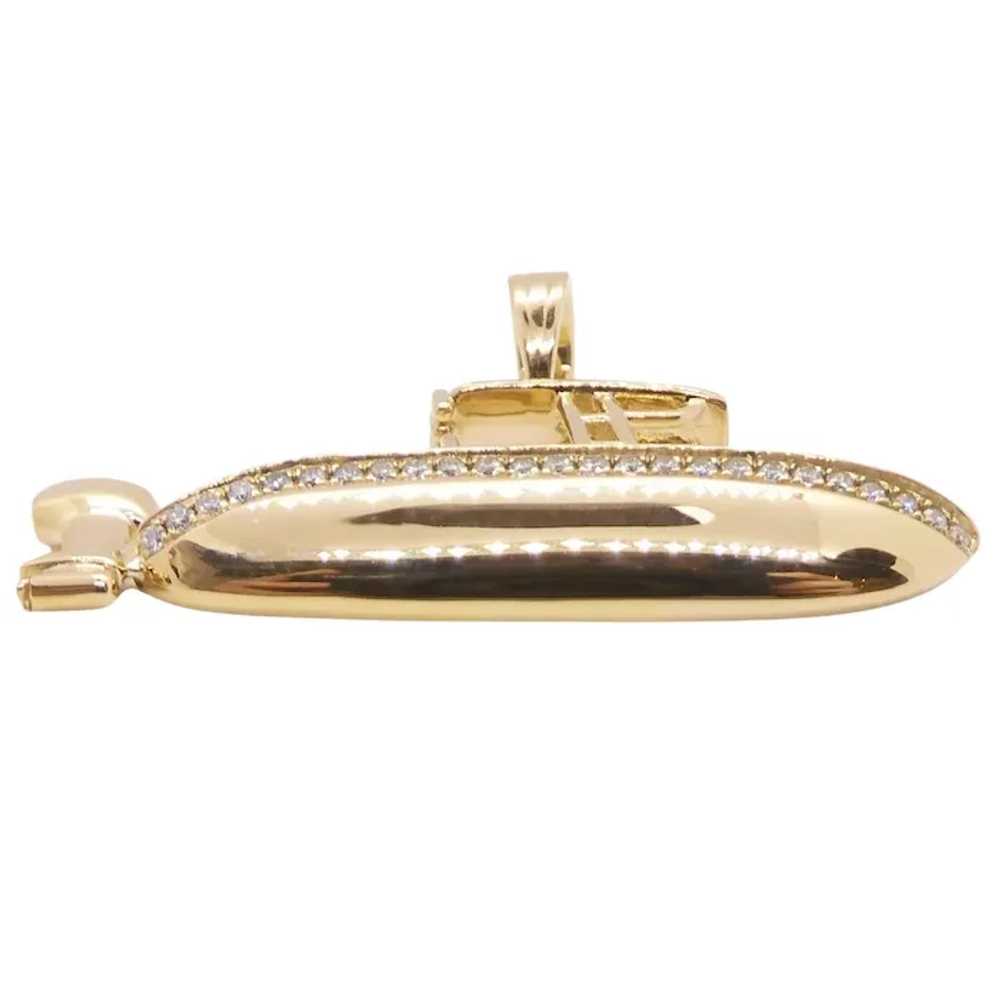 0.19ctw Diamond Custom Open Fisherman Boat Pendan… - image 5