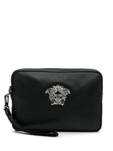 Versace Pre-Owned Medusa leather clutch bag - Blac