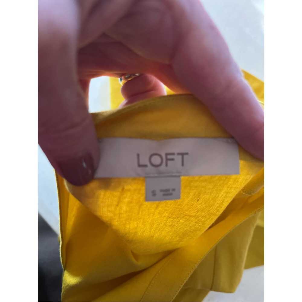 Loft Loft golden linen blend balloon sleeve blous… - image 6