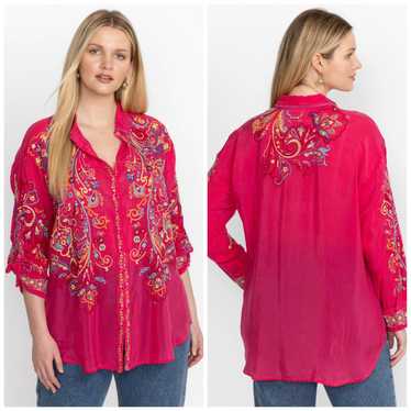 Johnny Was Johnny Was Cachemire Tunic Top Pink Emb