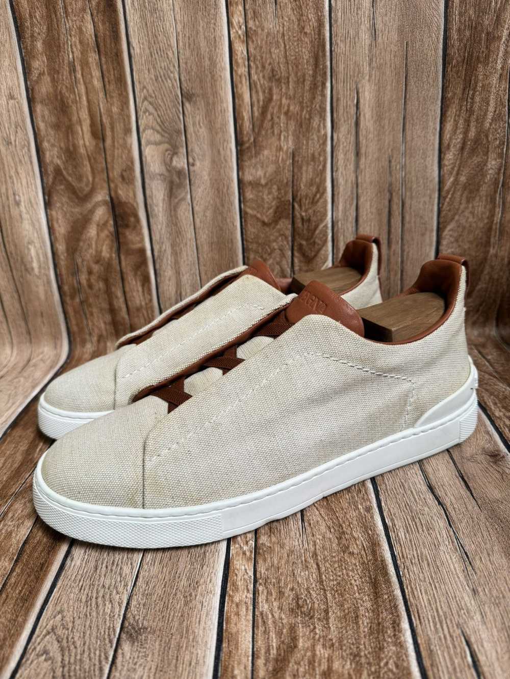 Ermenegildo Zegna Canvas triple stitch sneakers - image 1