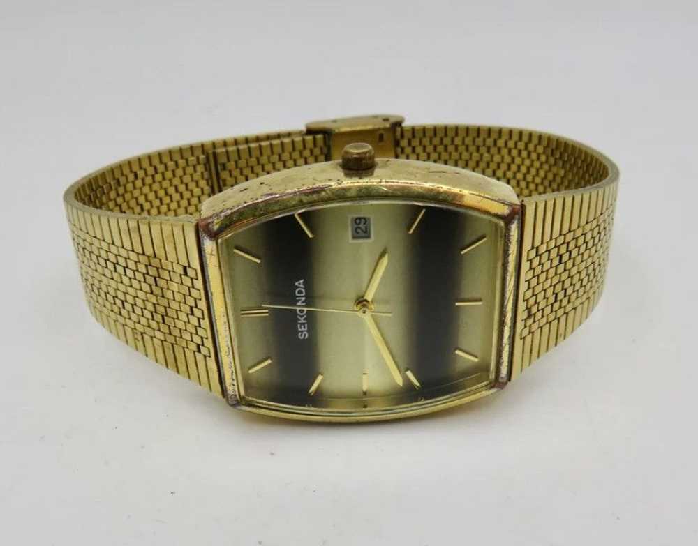 Sekonda Rectangular antique watch, Gold watch Men… - image 3