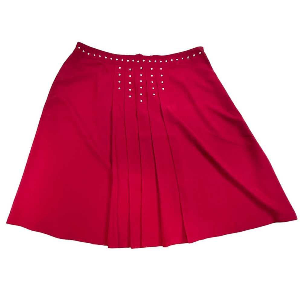 Designer Kate & Mallory Cranberry Red Front Pleat… - image 1