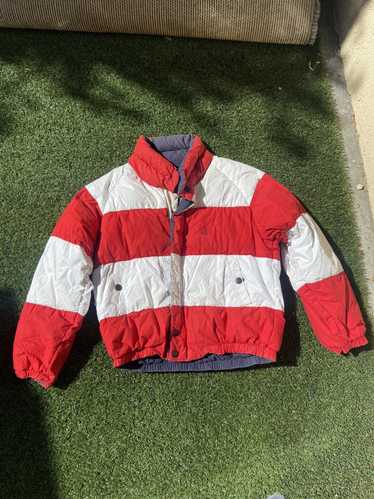 Nautica × Vintage VTG 90s Nautica Red Striped Reve