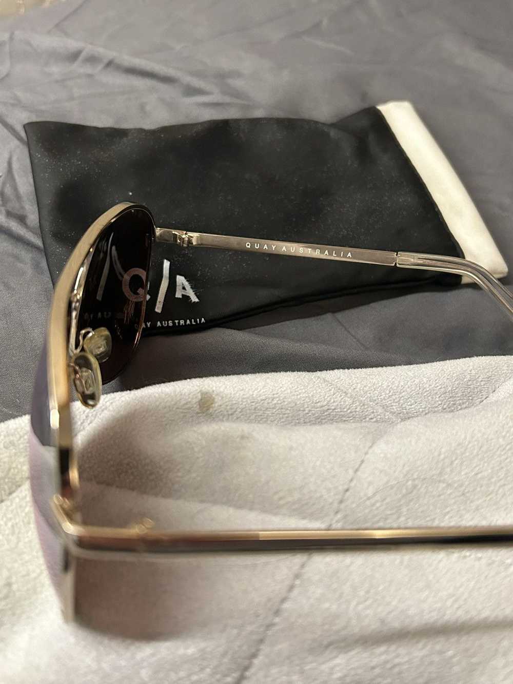 Quay Preowned Gold Mirrored Brow Bar Aviator Sung… - image 8