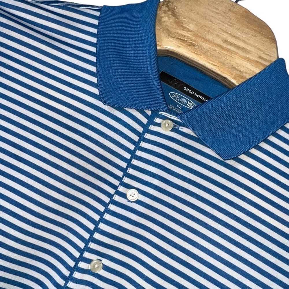 Greg Norman Blue Striped Greg Norman Polo Shirt -… - image 3