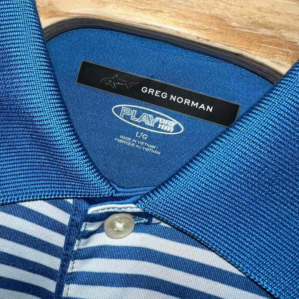 Greg Norman Blue Striped Greg Norman Polo Shirt -… - image 7