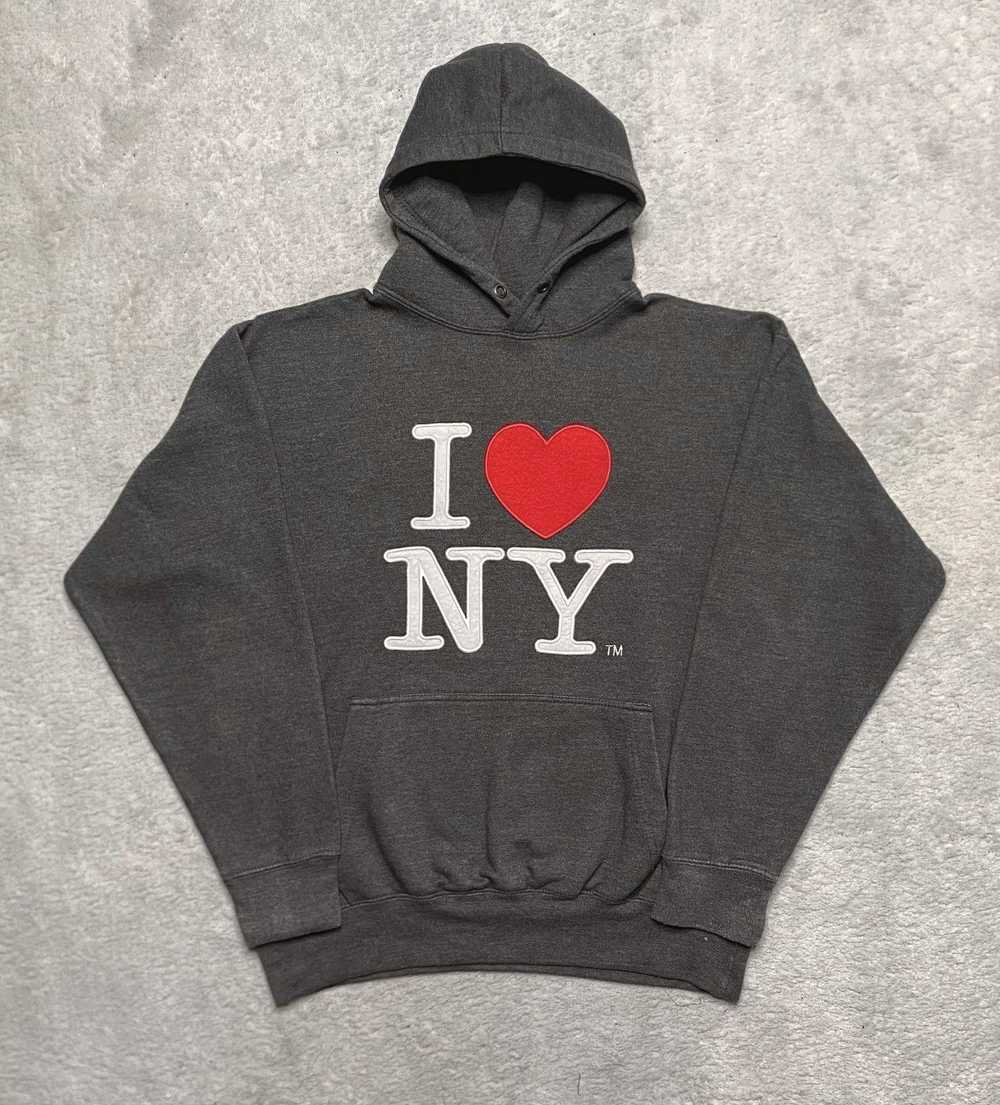 I Love Ny × Streetwear × Vintage Vintage Grey Hoo… - image 1