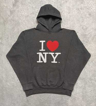 I Love Ny × Streetwear × Vintage Vintage Grey Hoo… - image 1