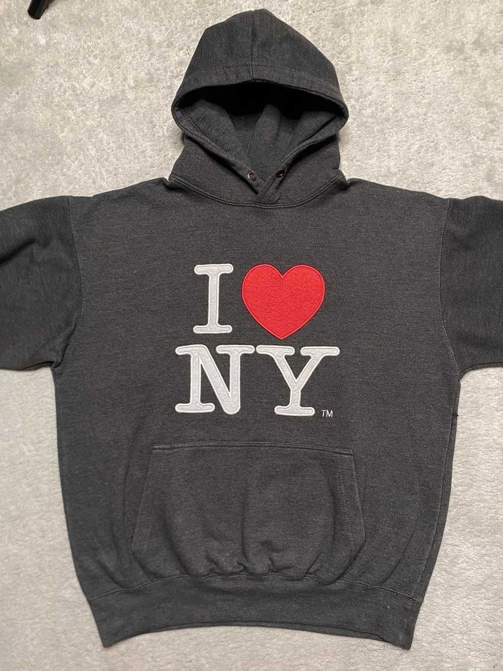 I Love Ny × Streetwear × Vintage Vintage Grey Hoo… - image 2