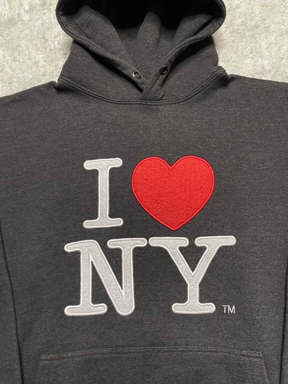 I Love Ny × Streetwear × Vintage Vintage Grey Hoo… - image 3