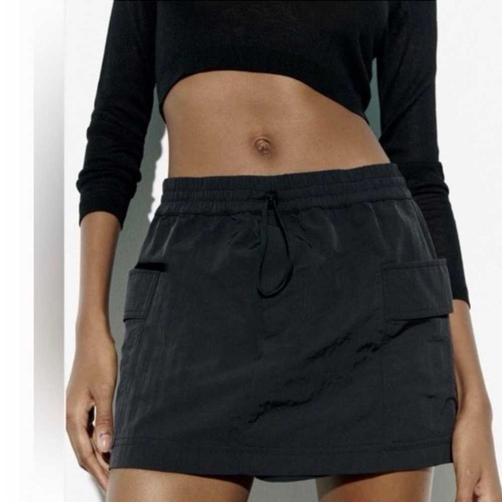 Zara Zara Y2K mini cargo skort black size S nylon - image 5