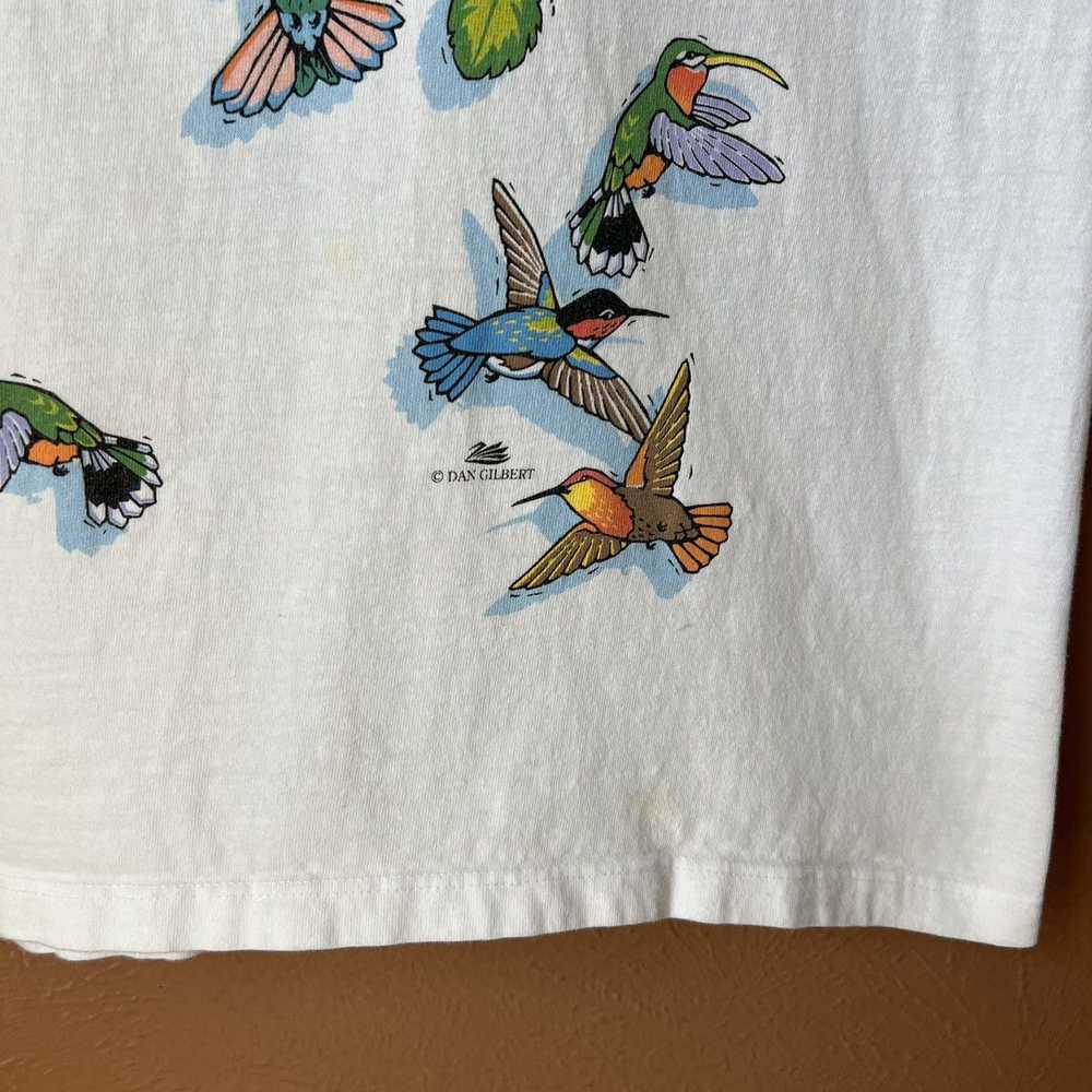 Vintage Vintage Hummingbirds All Over Print AOP T… - image 2