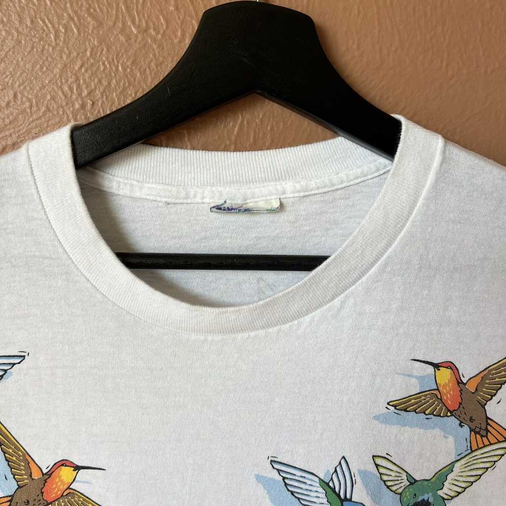 Vintage Vintage Hummingbirds All Over Print AOP T… - image 3