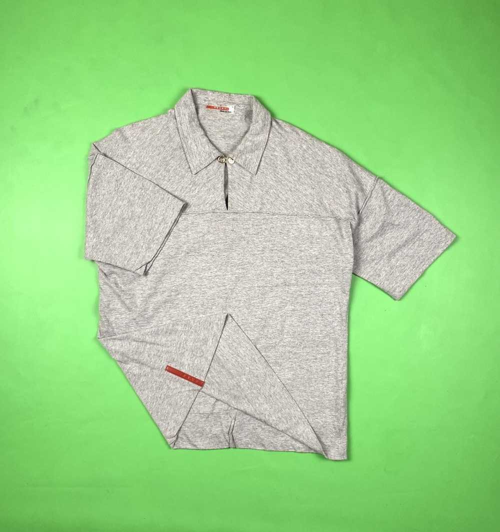 Prada Prada Milano Grey Melange Cotton Red Tab Po… - image 1