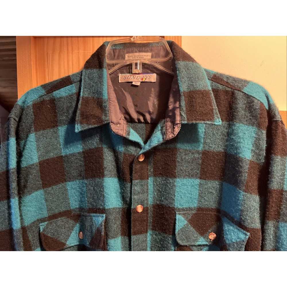 Sundays Sundays VTG Men’s XL Wool Blend Blue Plai… - image 3