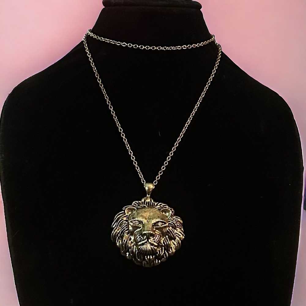 Other Long large lions head pendant necklace - image 1